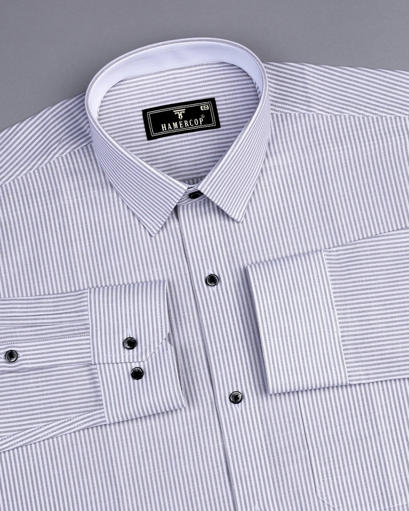 Stanton Gray Bengal Stripe Oxford Cotton Designer Shirt