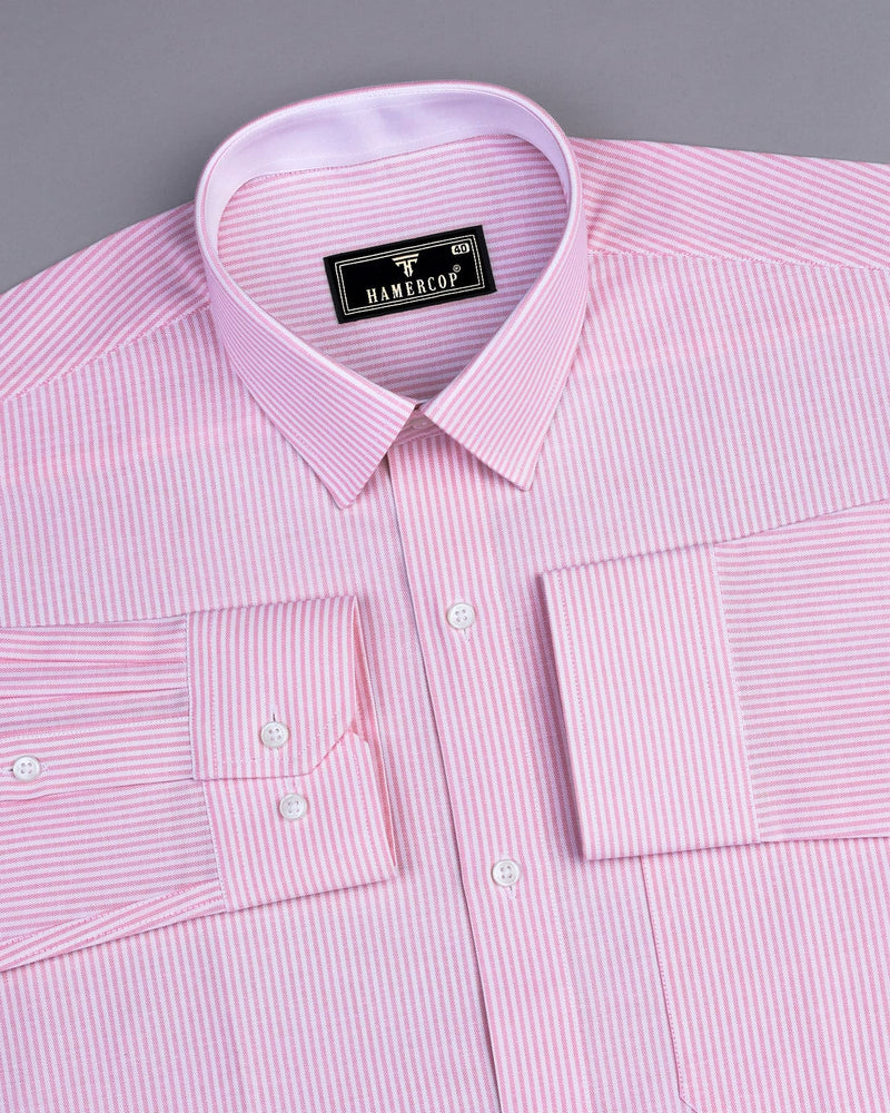 Stanton Pink Bengal Stripe Oxford Cotton Designer Shirt