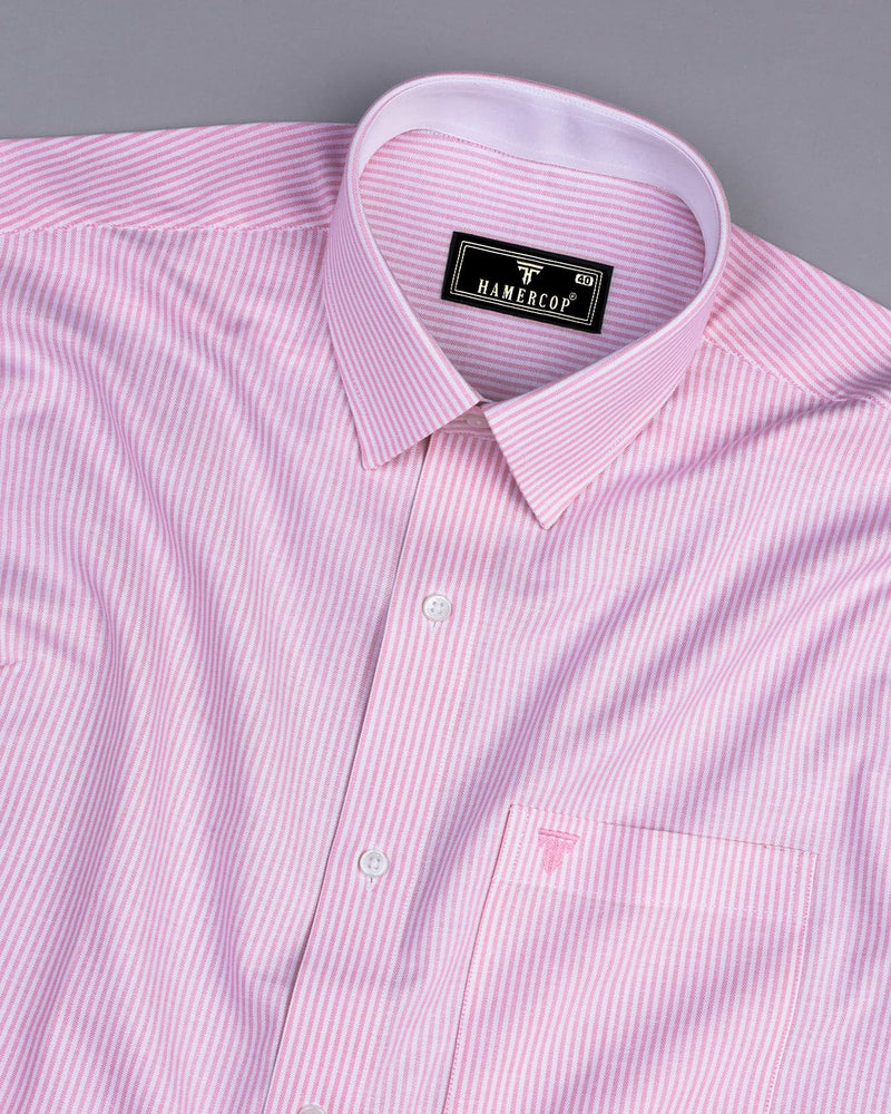 Stanton Pink Bengal Stripe Oxford Cotton Designer Shirt