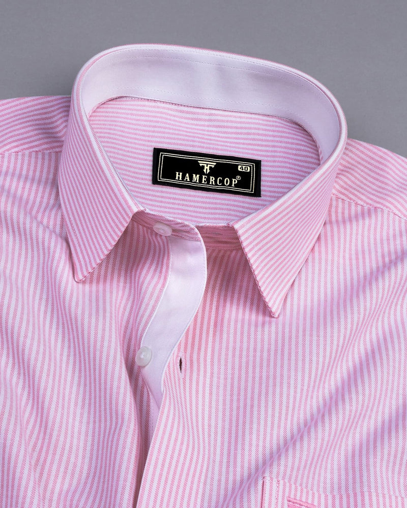 Stanton Pink Bengal Stripe Oxford Cotton Designer Shirt