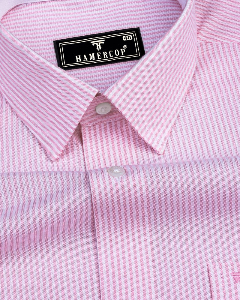 Stanton Pink Bengal Stripe Oxford Cotton Designer Shirt