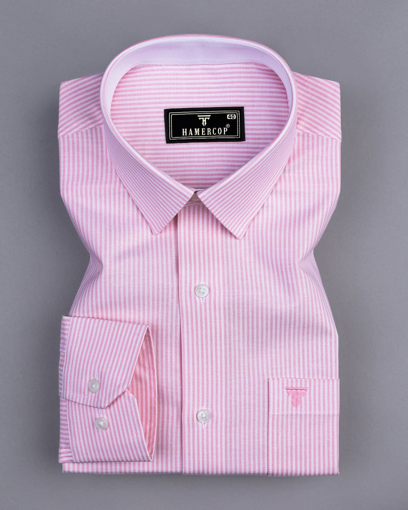 Stanton Pink Bengal Stripe Oxford Cotton Designer Shirt