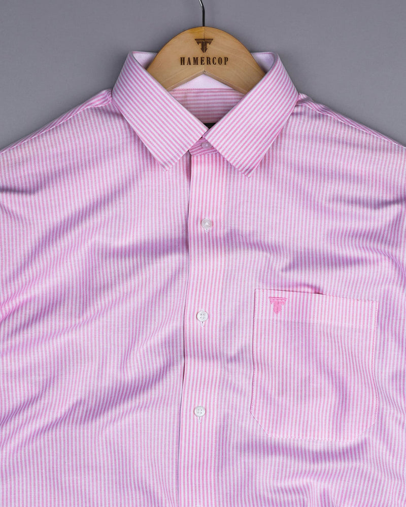 Stanton Pink Bengal Stripe Oxford Cotton Designer Shirt