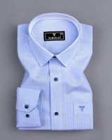 Stanton Blue Bengal Stripe Oxford Cotton Designer Shirt