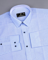 Stanton Blue Bengal Stripe Oxford Cotton Designer Shirt