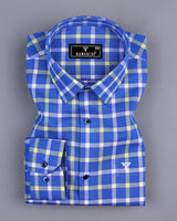 Aster Blue With Yellow Check Oxford Cotton Shirt