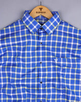 Aster Blue With Yellow Check Oxford Cotton Shirt