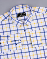 Aster White With Yellow Check Oxford Cotton Shirt