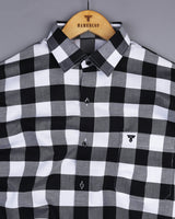 Apache Black With White Sudoku Check Oxford Cotton Shirt