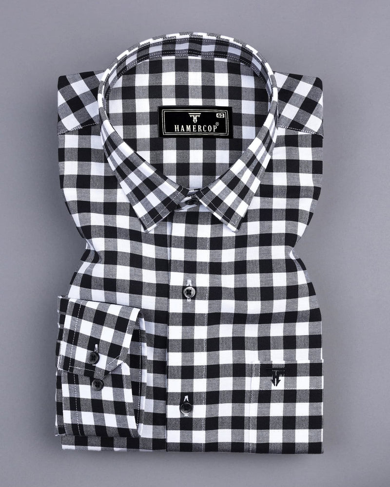 Bandon Black With White Check Oxford Cotton Shirt