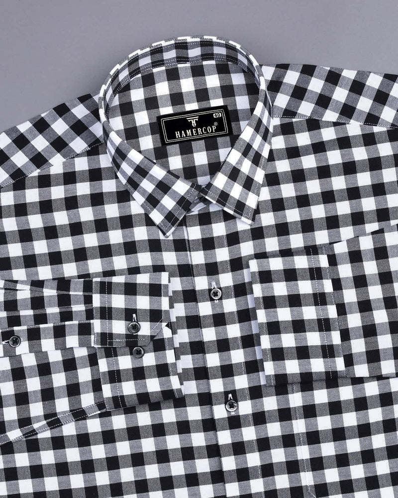 Bandon Black With White Check Oxford Cotton Shirt