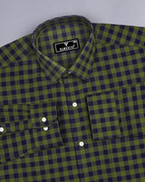 Bandon Green With Blue Check Oxford Cotton Shirt