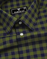 Bandon Green With Blue Check Oxford Cotton Shirt