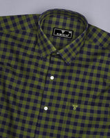 Bandon Green With Blue Check Oxford Cotton Shirt