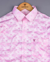 Posy PInk Flower Printed Dobby Cotton Shirt