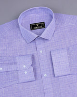 Nizomi Purple Check Linen Cotton Formal Shirt