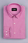 Dark Pink with white pencil stripe shirt