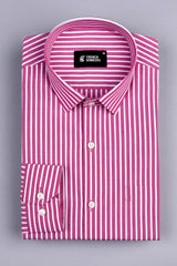 Dark Pink with white pencil stripe shirt