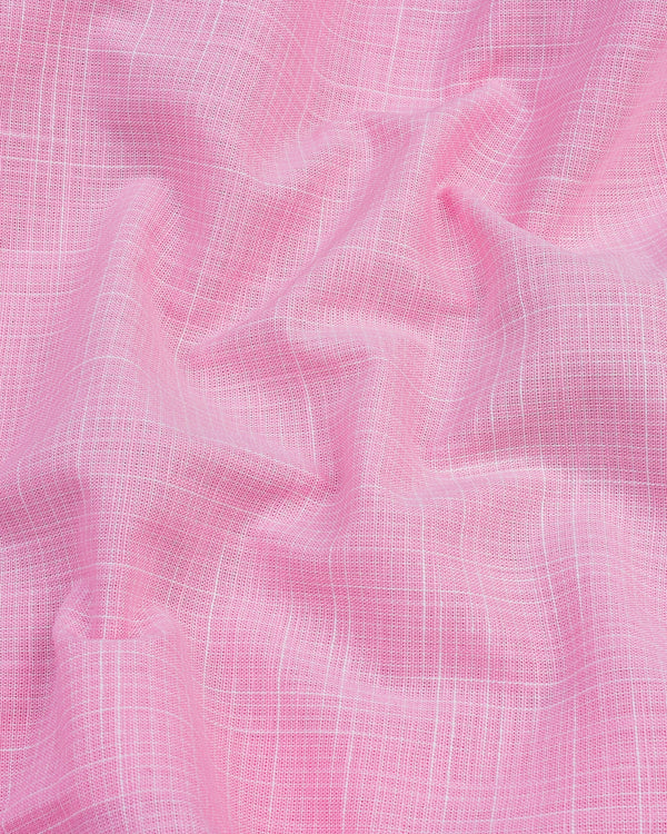 Eton Pink Graph Check Linen Formal Shirt