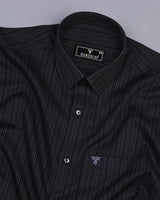 Aviston Black Thread Stripe Dobby Cotton Shirt