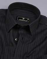 Aviston Black Thread Stripe Dobby Cotton Shirt