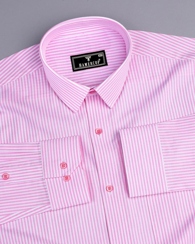 Belladon Pink Bengal Stripe Oxford Cotton Shirt