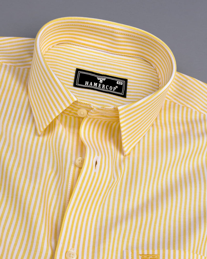 Belladon Yellow Bengal Stripe Oxford Cotton Shirt