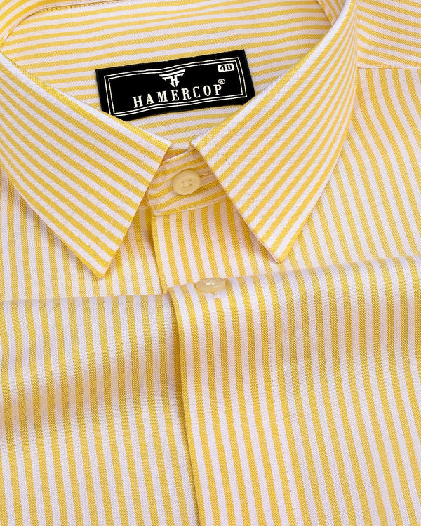 Belladon Yellow Bengal Stripe Oxford Cotton Shirt