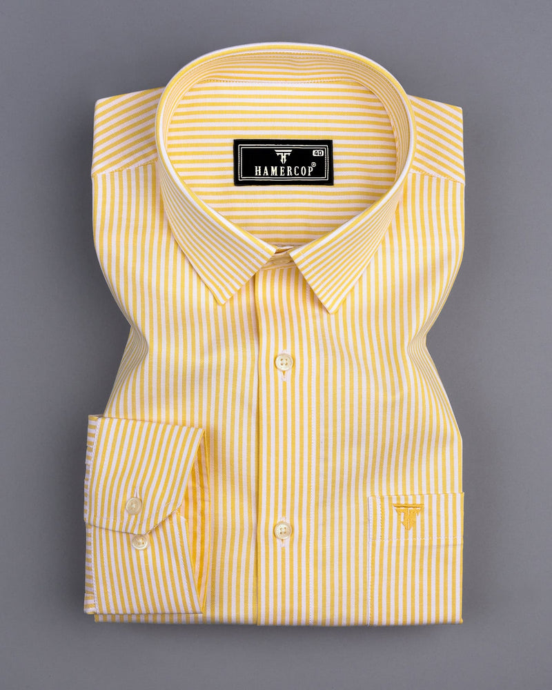 Belladon Yellow Bengal Stripe Oxford Cotton Shirt