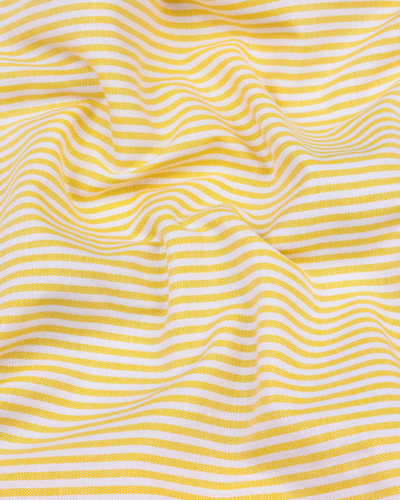 Belladon Yellow Bengal Stripe Oxford Cotton Shirt