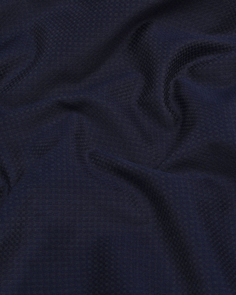 Stark NavyBlue Dobby Textured Premium Cotton Shirt