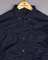 Stark NavyBlue Dobby Textured Premium Cotton Shirt