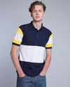 Ultra NavyBlue With White Pique Pima Designer T-Shirt