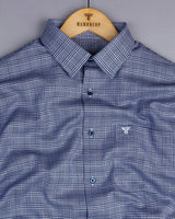 Pinacle Blue Houndstooth Check Premium Giza Shirt