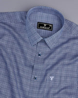 Pinacle Blue Houndstooth Check Premium Giza Shirt