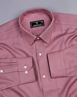 Mersin Onion Pink With Gray Houndstooth Premium Giza Shirt