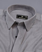 Owl Gray Corduroy Premium Cotton Solid Shirt