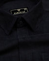 Spider Black Corduroy Premium Cotton Solid Shirt