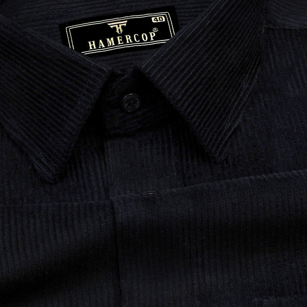 Spider Black Corduroy Premium Cotton Shirt – Hamercop