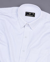 Pearl White Corduroy Premium Cotton Solid Shirt