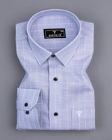 Lossy Gray With White Stripe Linen Cotton Formal Shirt