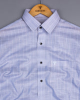 Lossy Gray With White Stripe Linen Cotton Formal Shirt