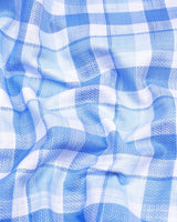 Vernon Blue With White Dobby Check Cotton Shirt