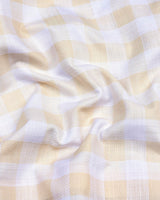 Cromer Cream With White Check Dobby Cotton Shirt