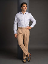 Dory Cream With White Printed Satin Cotton Shirt