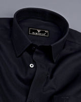 Obsidian Black Dobby Texture Premium Cotton Shirt