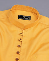 Tuscany Yellow Dobby Cotton Shirt Style Kurta