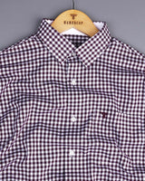 Morgan Wine Purple Twill Check Designer Cotton Shirt