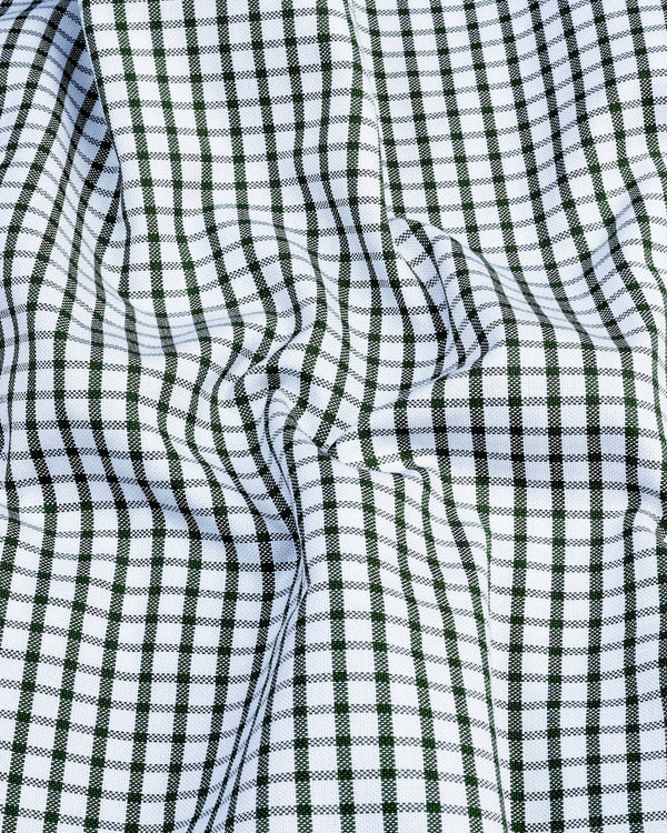 Vitex Green With White Check Oxford Cotton Shirt