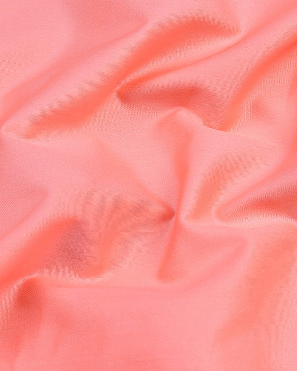 Peach Soft Touch Satin Premium Cotton Shirt